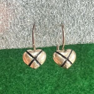 Vintage 925 sterling silver Heart Earrings.
